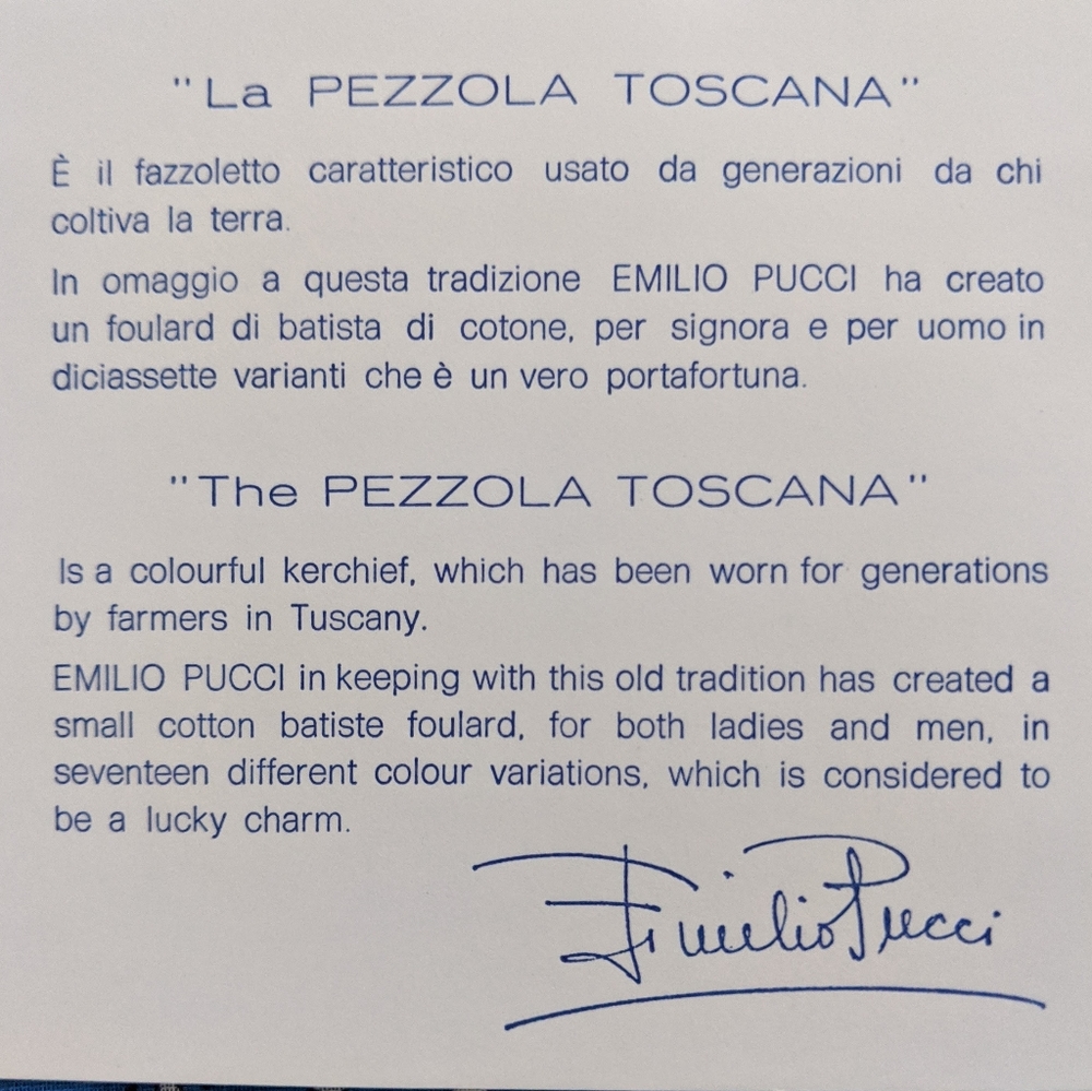Pucci La Pezzola Toscana Kerchief - Picture 3 of 3